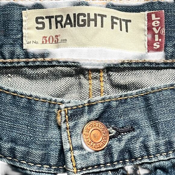 Levis Mens 505 Straight Fit Blue Denim Jeans 5 Pocket Style 38 W 32 L - Picture 4 of 15